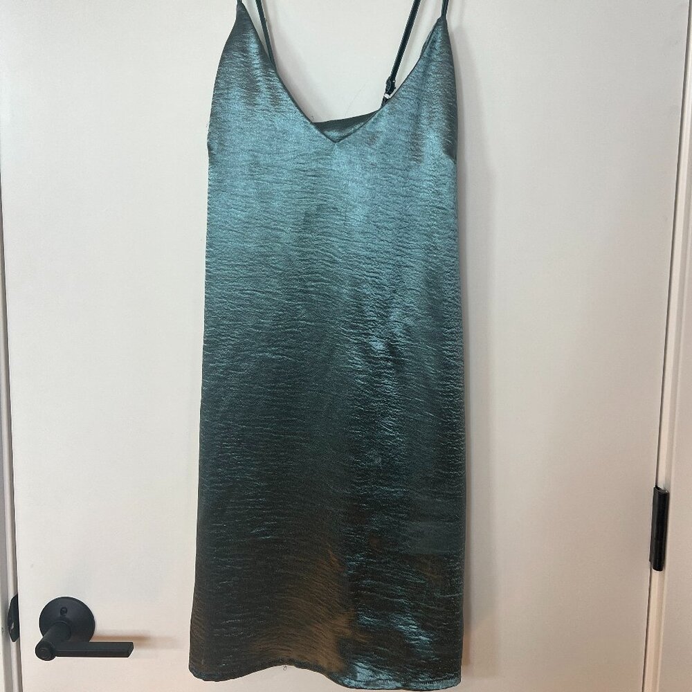 Missguided Blue Shimmer Mermaid Aquatic Mini Dress - Size M Medium